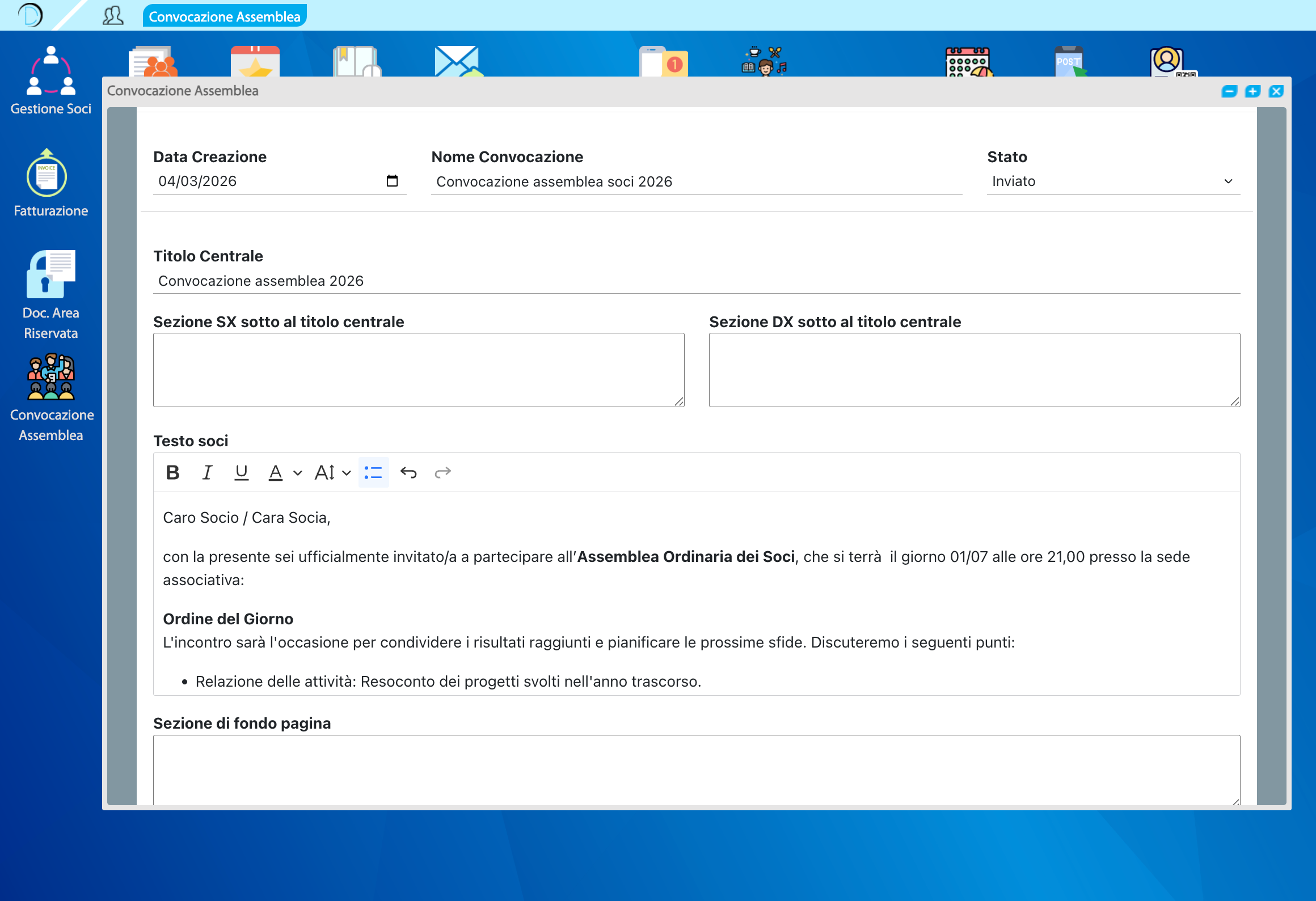 Screenshot convocazioni assembleari myDesk